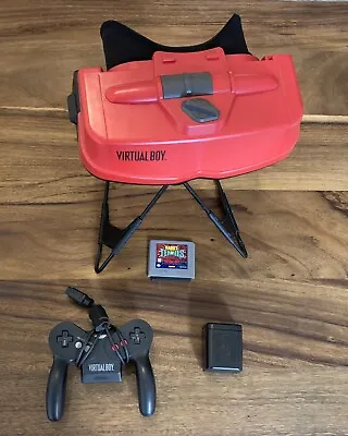 Solder Fixed-Rare 1995 Nintendo Virtual Boy Console Bundle-VUE-001-Mario Tennis • $450