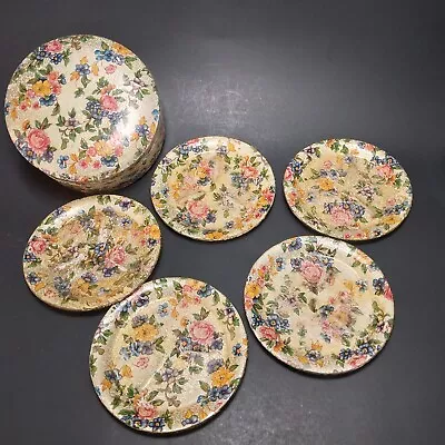 Vintage Floral Mid Century Alcohol Proof Coasters W/Storage Box Highmount Japan • $16.99