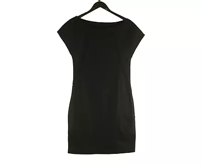 Vanessa Bruno Cashmere Wool Cap Sleeve Lined Black Dress MISSING BELT Boat 36 • $39.34