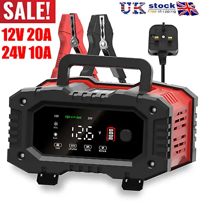 10A 24V 20A 12V Smart Car Battery Charger Maintainer LiFePO4 AGM GEL SLATrickle • £40.99