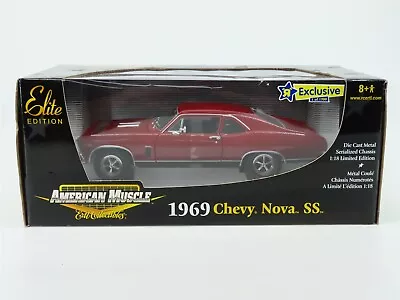 1:18 Scale RC Ertl American Muscle #39053 Die-Cast 1969 Chevy Nova SS - Maroon • $99.95