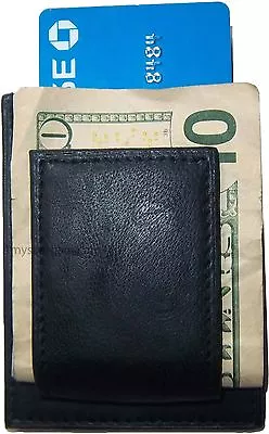 Men’s Leather Money Clip Credit Card/ID Holder Wallet With Magnetic Money Clip • $10.36