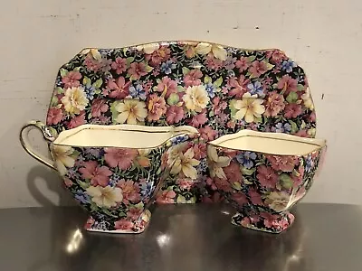 Royal Winton Florence Chintz Creamer & Sugar Tray • $25