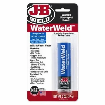 JB Water Weld Putty Quickly Sets Under Water [JB8277] Fuel & Oil Resistant • £7.99