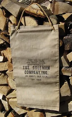 Vintage The Coleman Co Canvas Water Bag Vietnam Era Los Angeles CA November 1966 • $51.30