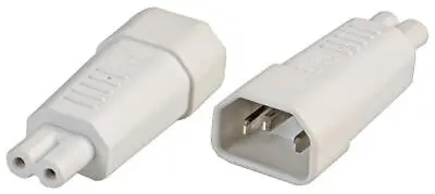 IEC To Figure 8 Adapter C13 C14 To C7 Kettle Lead Power Cable Converter White • £2.79