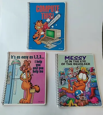 Lot Of 3 Garfield Vintage Mead School Notebooks 10.5 X 8'' School Days • $16.19