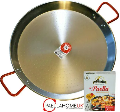 50cm PAELLA PAN PROFESSIONAL POLISHED CARBON STEEL + AUTHENTIC SPANISH GIFT • £29.99