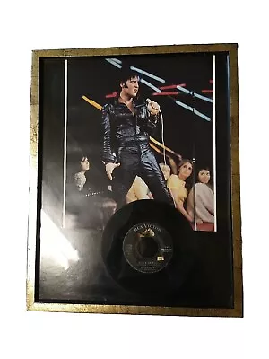 Elvis Presley Black Jumpsuit Poster W/ Frame 19x15-with 7 RCA -stuck On You • $20