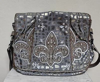 Large Miss Me Purse With Felur De Lis And Rhinestones  • $25