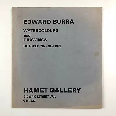 Edward Burra. Watercolours And Drawings Hamet Gallery London October 1970 • £30