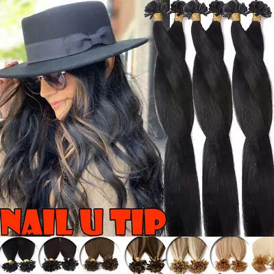 100% THICK Keratin/Nail U-Tip Russian Remy Human Hair Extensions Pre Bonded 1g/s • $218.36