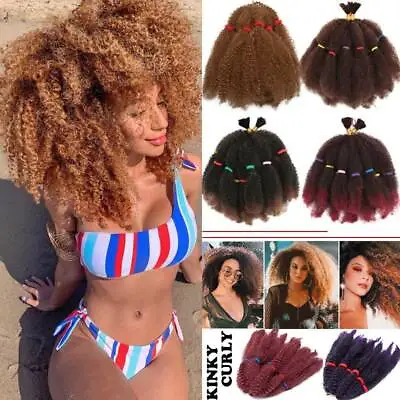 Soft Afro Natural Kinky Curly Bulk Twsit Dreadlock Marley Braids Hair Extensions • $29.30