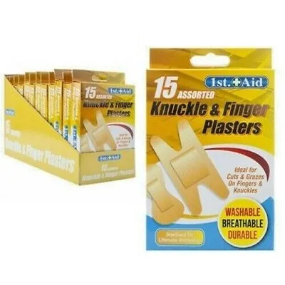 Knuckle And Finger Plasters Fabric Durable First Aid Medicine 15 Pack Assorted • £3.29