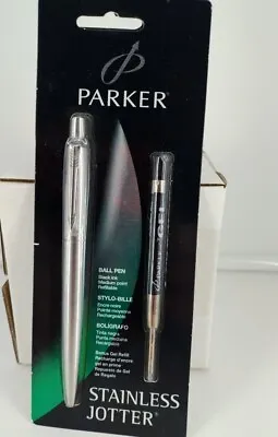 Vintage Parker Vector Rollerball Pen  Med Black Ink Refill Stainless Jotter NEW  • $12