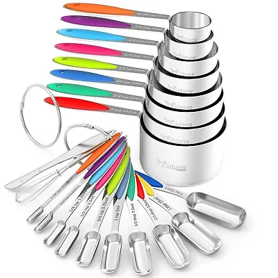 Measuring Cups And Spoons - Wildone Stainless Steel 20 Piece Stackable Set I... • $26.66