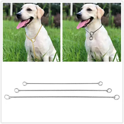 £8.99 • Buy 40/50/60 Cm Dog Choke Collar Metal Snake Chain Slip Pet Training Walking Choker