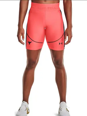 Under Armour Women's Project Rock HeatGear Bike Shorts 1366005  Red / Black NWT • $23.99