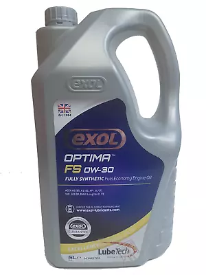 £29.95 • Buy Synthetic 0w30 Engine Oil 5l Exol Fs 0w30 Fuel Efficient Ester Blend, Honda,bmw 