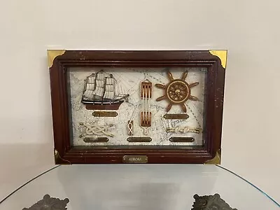 Vintage Aurora Handmade Nautical Sailors Knots Wall Display 3D Showcase Framed • £30