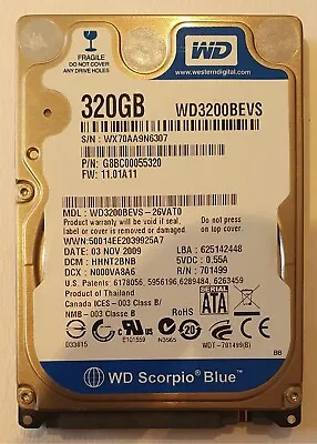 Western Digital - WD3200BEVS - 2.5  SATA HDD - 320GB - Excellent Condition! • £19.99