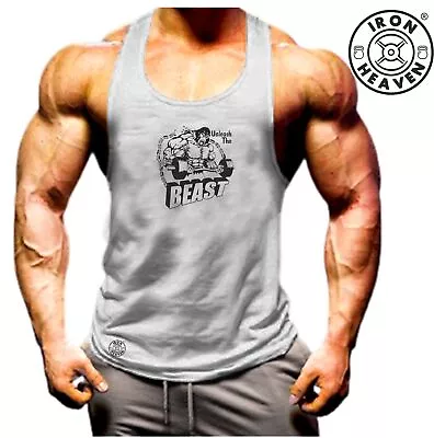 Unleash The Beast Vest Gym Clothing Bodybuilding Training Workout MMA Tank Top • £11.03