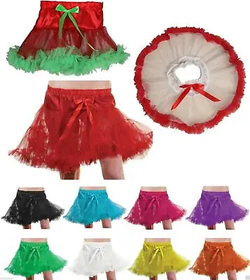 £10.99 • Buy Girls Underskirt Swing Vintage Ruffle Petticoat Rockabilly Tutu Skirt 1-8 Years