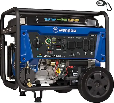 Westinghouse 13500-W Tri-Fuel Portable Gas Powered Generator With Remote Start • $1583.67