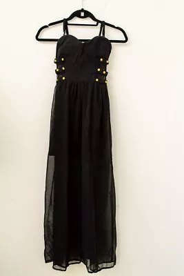 Vintage Corset Style Frederick's Of Hollywood Maxi Dress M Goth Witch Emo Edgy • $19