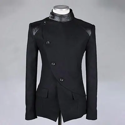 Men's Woolen Coat Medieval Slim Fit Wool Blend Jacket Trench Coat • $57.12