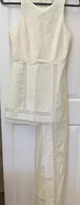 BNWT Finders Keepers Turn Table Dress Size Small White Designer Lined • £47.23
