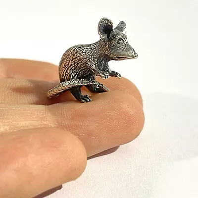 Vintage Solid Silver Mouse  Miniature   Hallmarked Italian Figurine • £45.60