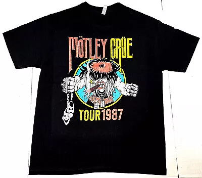 MOTLEY CRUE T-shirt Tour 1987 Classic Rock Heavy Metal Tee Men's Black New • $16.99