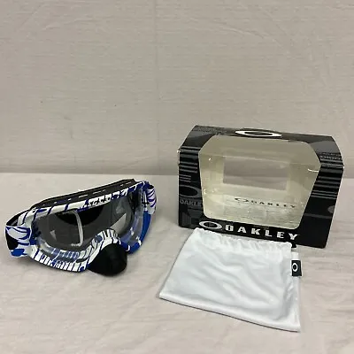 Oakley O2 MX Goggles Skull Rushmore Purple/Blue Frame W/ Clear Lens *DISPLAY* • $45