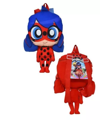 Miraculous Plush Ladybug Girls Kids Toddlers Backpack Bag Nursery School • £7.99