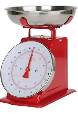 All Metal Kitchen Scale Manual 22-lbs 10-Kilo Balanza De Cocina S/S Red • $29.87