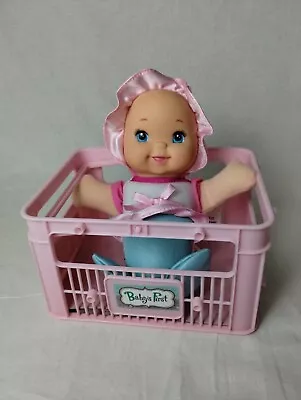 Baby's First Mermaid Soft Doll 9” Soft Body Hard Face Pink - With Crate • $7