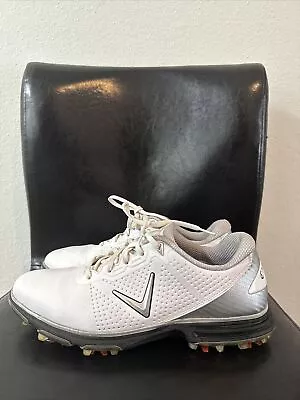 Callaway Coronado V2 Golf Shoes Cleats White Leather Mens US 10 CG100 Waterproof • $34.99