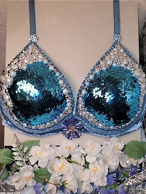 Mermaid Bra Top Custom Made With NWT Victoria Secret Bra Size 32DD.FESTIVAL BRA • $120