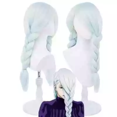 Jujutsu Kaisen Mei Mei Long Hair Cosplay Thick Braids Light Cyan Party Wig • $21.98