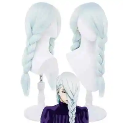 Jujutsu Kaisen Mei Mei Long Hair Cosplay Wig Thick Braids Light Cyan Party • $21.58