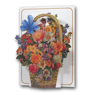 Pictoria Press 3D Pop Up Greeting Card Flower Basket Birthday Mothers Day Easter • £3.25