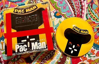 PAC-MAN Handheld Video Game Electronic TOMY Tomytronic 1981 WORKS W/box + 4 C's • $95