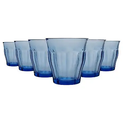 £12.99 • Buy Duralex Picardie Glass Juice Water Tumblers Glasses Set Blue 220ml X6