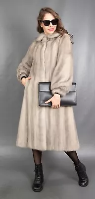 3700 Gorgeous Real Silver Mink Coat Luxury Fur Jacket Long Beautiful Look Size M • £103.35