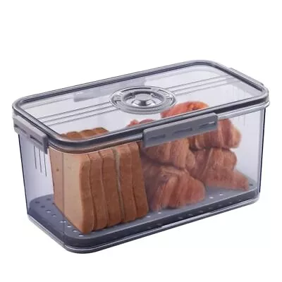 Bread Box Bread Boxes For Kitchen Counter Airtight Time Recording Bread Grey • $34.41