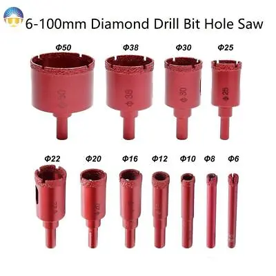 6mm-100mm Hole Diamond Hole-Saw Tile Ceramic Porcelain Glass Marble Drill Bit • £6.46