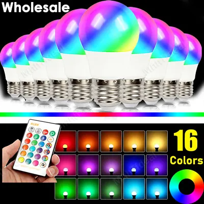 E26 E27 LED Light Bulb RGB 16 Color Changing 3W Magic Lamp Disco IR Remote Lot • $241.52