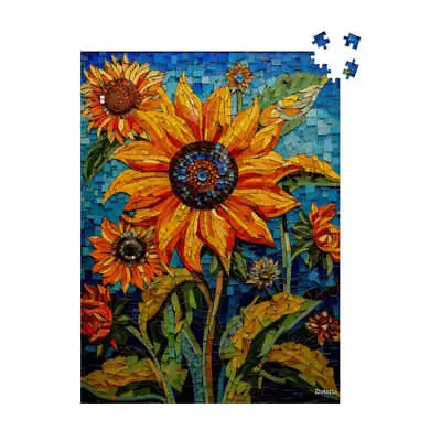 Sunflower Mosaic Wooden Jigsaw Puzzle 500 Pieces Floral Spring Puzzle • $34.99