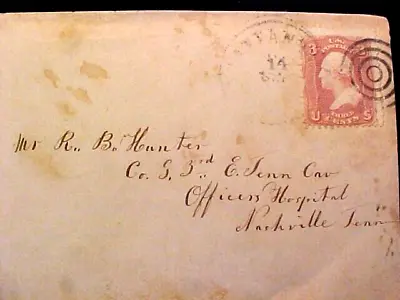 Civil War Cover To Federal Officers HOSPITAL Nashville Co.5 3rd E. Tenn Cavalry • $60